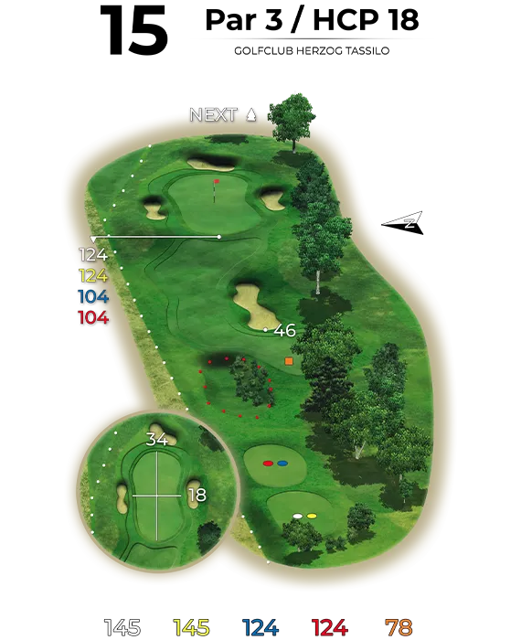 golf bad hall birdiebook loch 15