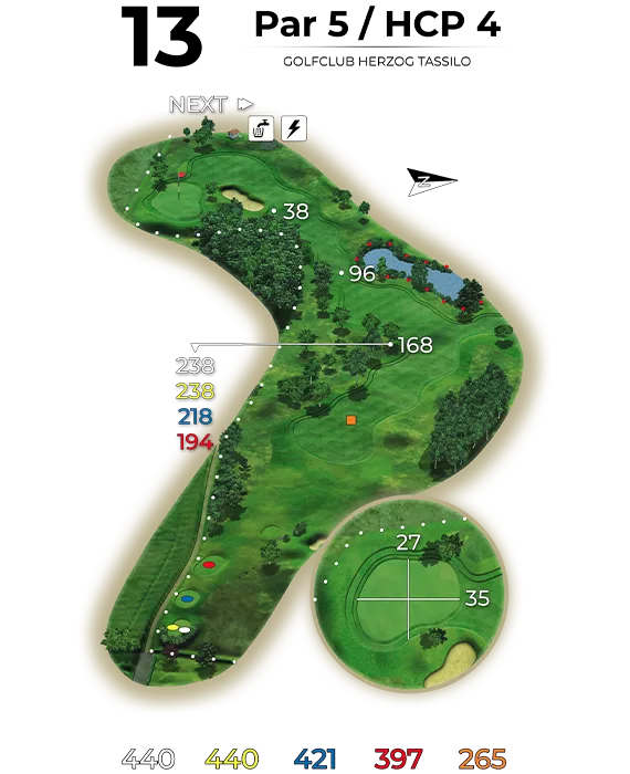 golf bad hall birdiebook loch 13