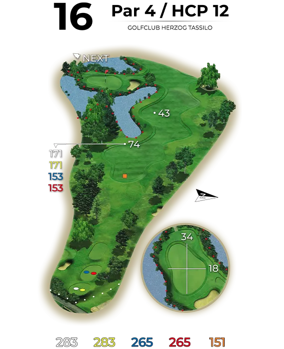 golf bad hall birdiebook loch 16