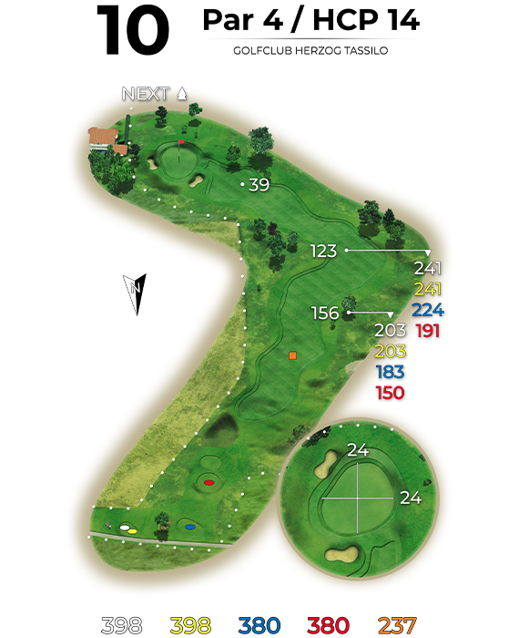 golf bad hall birdiebook loch 10