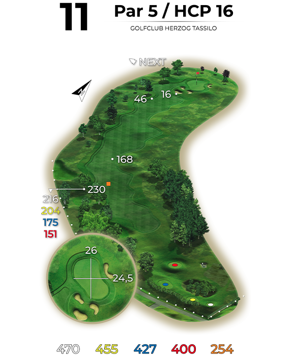 golf bad hall birdiebook loch 11