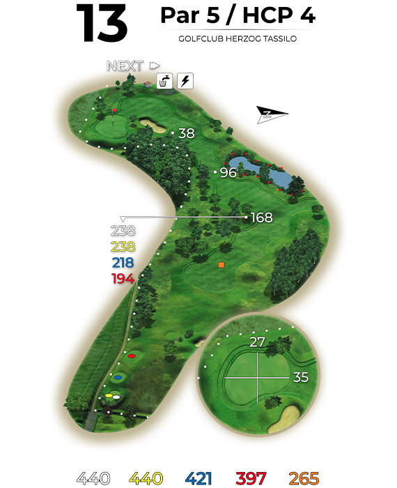 golf bad hall birdiebook loch 13