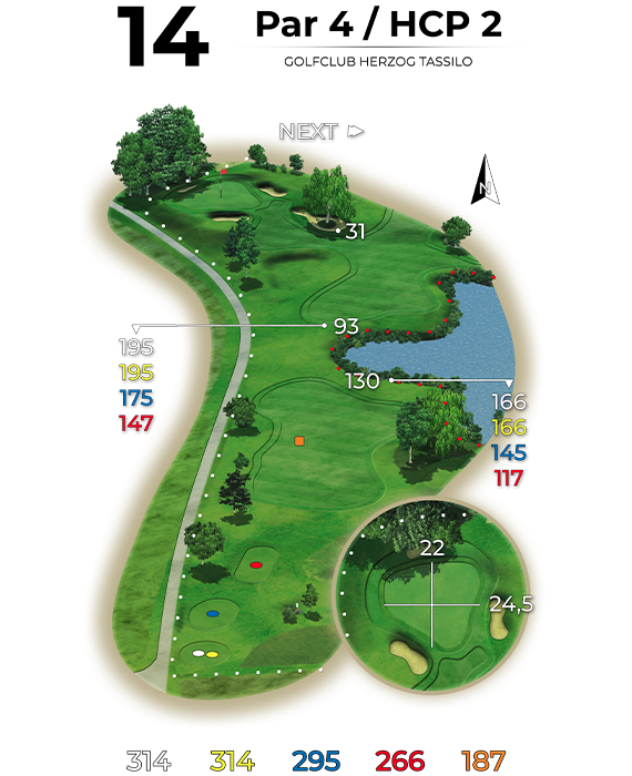 golf bad hall birdiebook loch 14