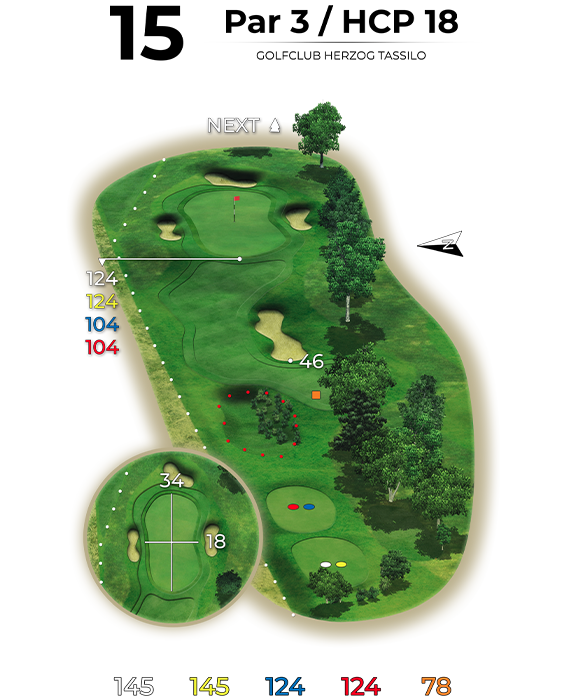 golf bad hall birdiebook loch 15