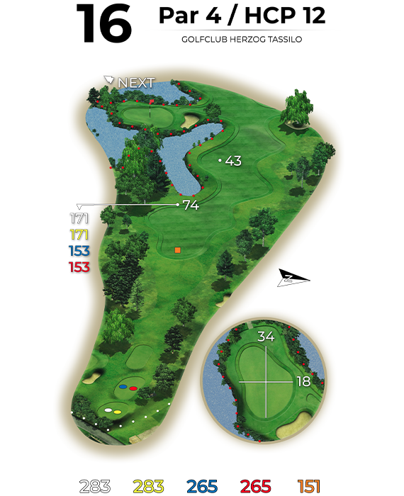 golf bad hall birdiebook loch 16