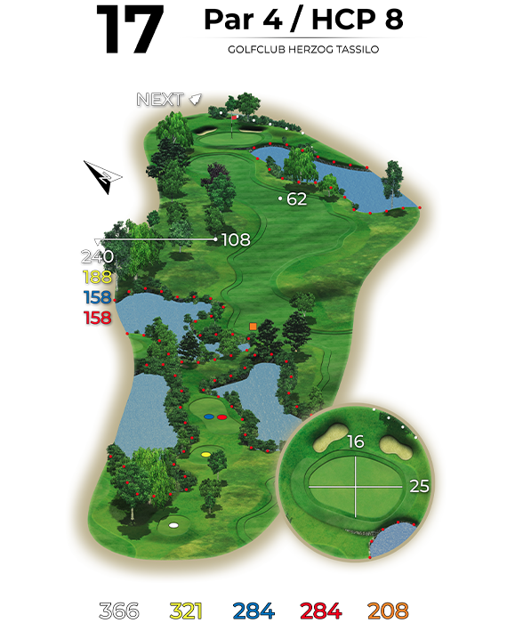 golf bad hall birdiebook loch 17