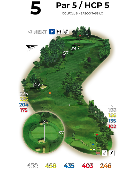 golf bad hall birdiebook loch 5