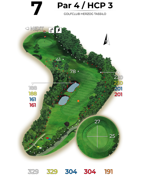 golf bad hall birdiebook loch 7
