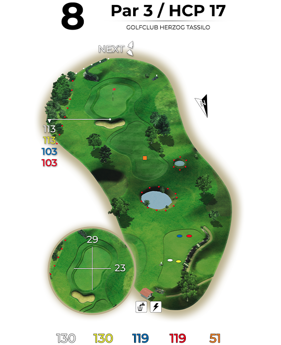 golf bad hall birdiebook loch 8