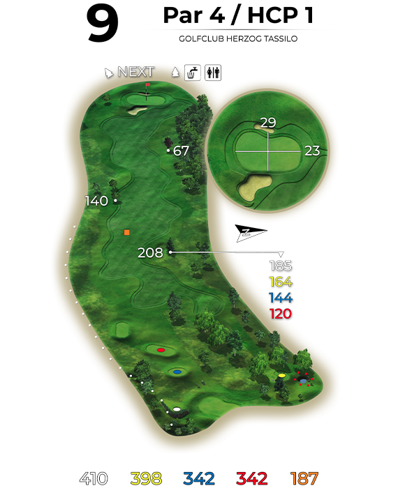 golf bad hall birdiebook loch 9