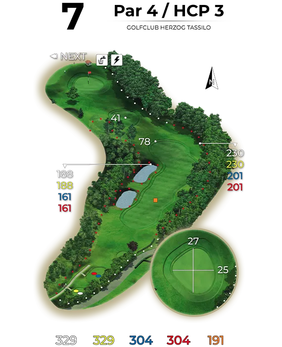 golf bad hall birdiebook loch 7