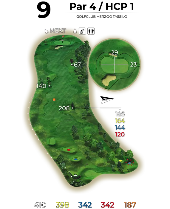 golf bad hall birdiebook loch 9