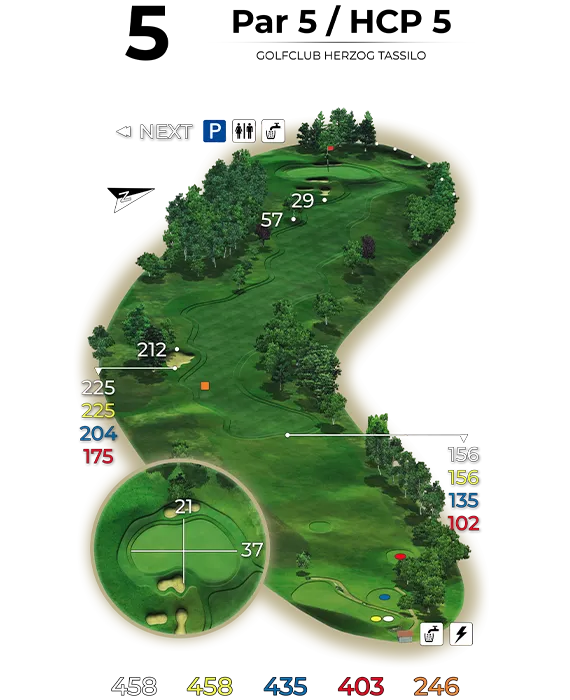 golf bad hall birdiebook loch 5