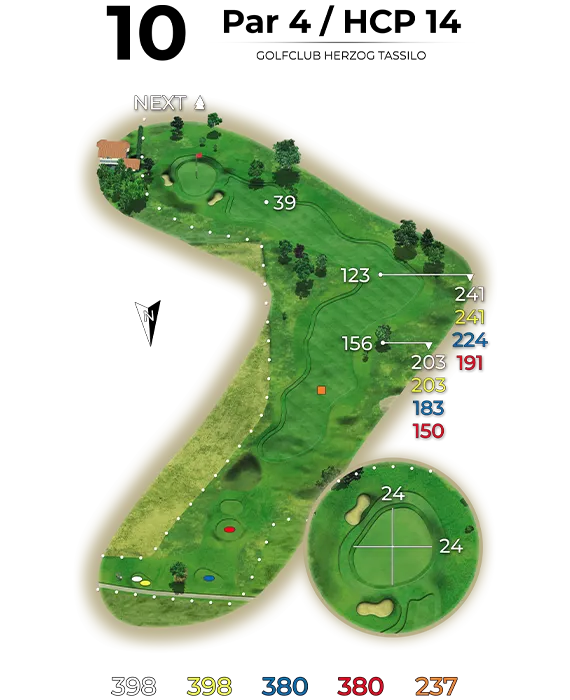 golf bad hall birdiebook loch 10