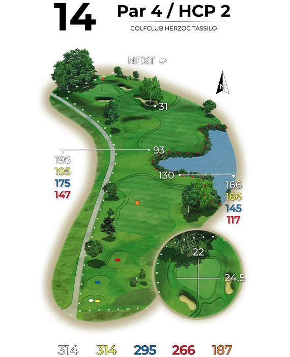 golf bad hall birdiebook loch 14